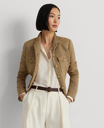 Женская льняная куртка с узором «в елочку» Ralph Lauren