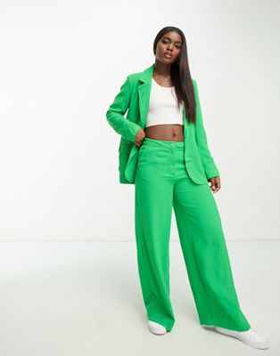 Ярко-зеленые широкие брюки с завышенной талией JDY — часть комплекта. JDY