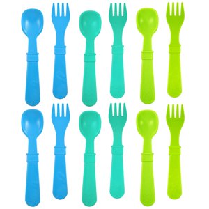 Re-Play Toddler Utensils Kids Silverware, 12pk Baby Utensils, Under The Sea Re-Play