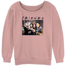 Juniors' Friends Long Poking Stick Scene Graphic Slouchy Terry Pullover Friends