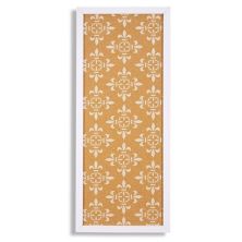Long Decorative Cork Board for Walls, White Framed Tack Bulletin Board with Floral Print for Bedroom, Dorm Room (10 x 24 In) Juvale