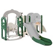 Merax Kids Slide Swing Playset With Basketball Hoop Merax