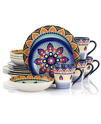 Elama Zen Mozaik Набор роскошной столовой посуды из 16 предметов из керамогранита Elama