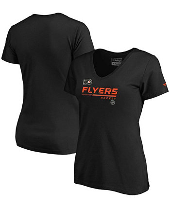 Женская черная футболка Philadelphia Flyers Authentic Pro Core Collection Prime с v-образным вырезом Fanatics