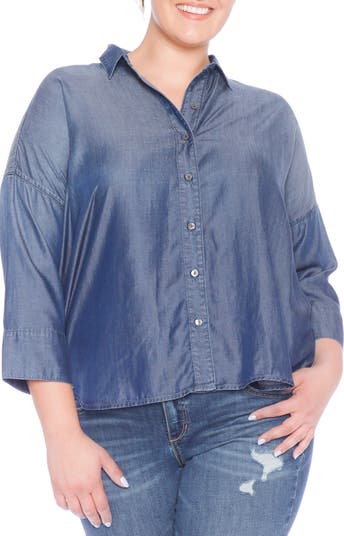 Рубашка на пуговицах с завышенной/низкой талией SLINK JEANS