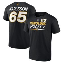 Men's Fanatics Branded Erik Karlsson Black Pittsburgh Penguins Authentic Pro Prime Name & Number T-Shirt Unbranded