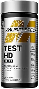 Testosterone Booster for Men | MuscleTech Test HD Elite Test Booster | Muscle Builder + Nitric Oxide Booster | Boron Supplement & Tribulus Terrestris for Men | Increased Blood Flow | 120 Count Muscletech