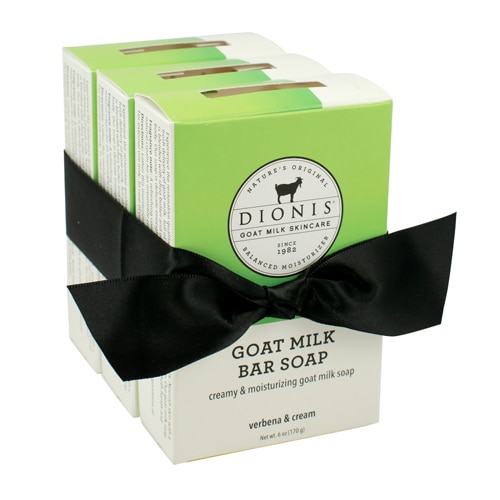 Набор мыла с козьим молоком, вербена и крем — по 6 унций каждый / упаковка из 3 штук Dionis