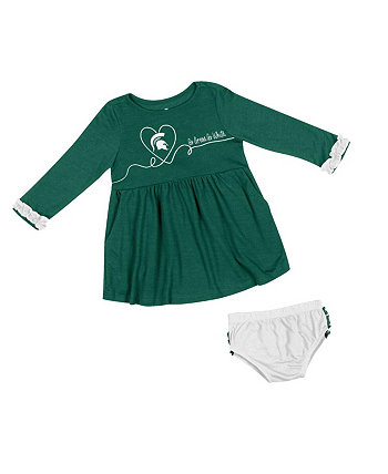 Зеленое платье и шаровары с длинными рукавами Miss Mullins для маленьких девочек Michigan State Spartans Colosseum