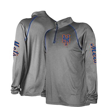 Серая мужская 1/4-zip толстовка Stitches с графикой New York Mets Stitches