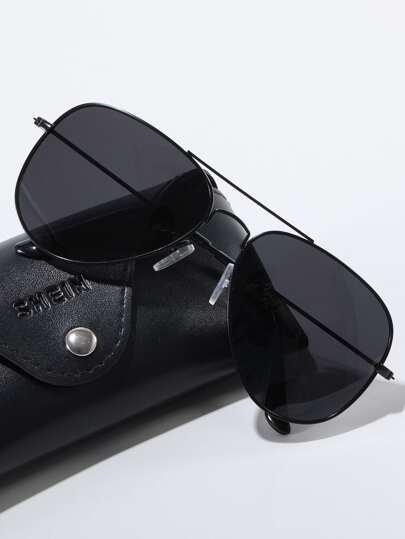 Мужские солнцезащитные очки-авиаторы в металлической оправе SHEIN