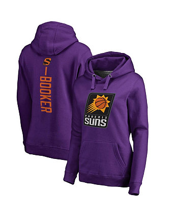 Женский пуловер с капюшоном Devin Booker Purple Phoenix Suns Backer с именем и номером Fanatics