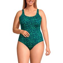 Plus Size Lands' End Chlorine Resistant Tugless Sporty One-Piece Swimsuit Lands' End