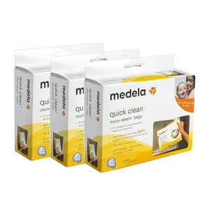 Medela Quick Clean Micro Steam Bags, 15 Count, Steam Bags for Bottles and Breast Pump Parts, Disinfects Most Breast Pump Accessories Medela