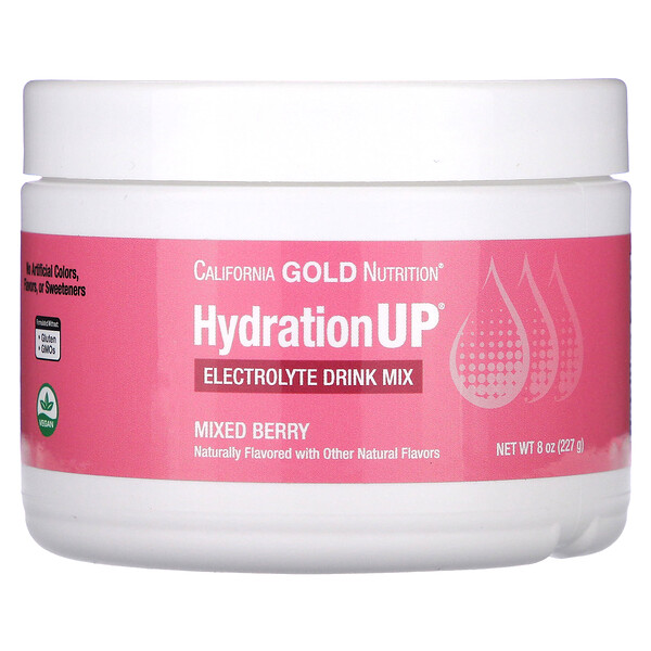 HydrationUP - Ягодная смесь электролитов, 8 унций (227 г) California Gold Nutrition