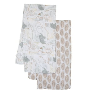 Lambs & Ivy Jungle Story 100% Cotton Muslin Safari Swaddle Blankets - 2 Pack Lambs & Ivy