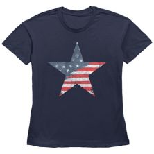 Женская футболка с короткими рукавами и рисунком Fifth Sun USA Flag Star FIFTH SUN