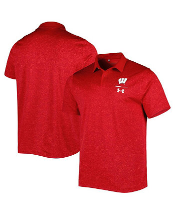 Мужская красная рубашка поло Wisconsin Badgers Static Performance Under Armour