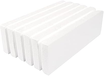 Juvale 6 Pack White Foam Sheets 1 Inch Thick, Polystyrene Rectangle Blocks for DIY Crafts, Art Supplies, Packing (12x4 Inches) Juvale