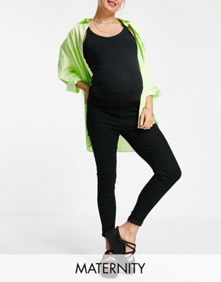 Черные эластичные джинсы скинни в стиле диско DTT Maternity Chloe Don't Think Twice Maternity