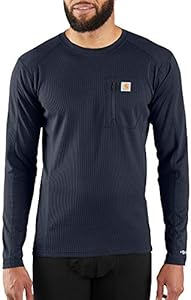 Carhartt Base Layer Men's Force Midweight Tech Thermal Base Layer Long Sleeve Shirt, Navy, X-Large Carhartt