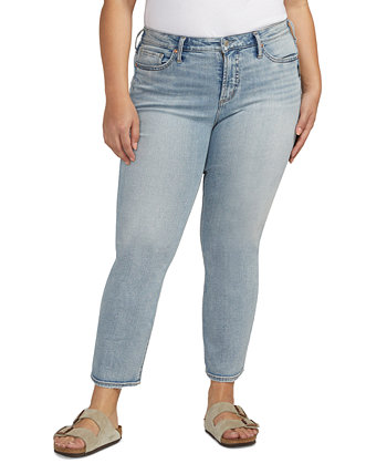 Прямые джинсы до щиколотки со средней посадкой размера плюс Most Wanted Silver Jeans Co.