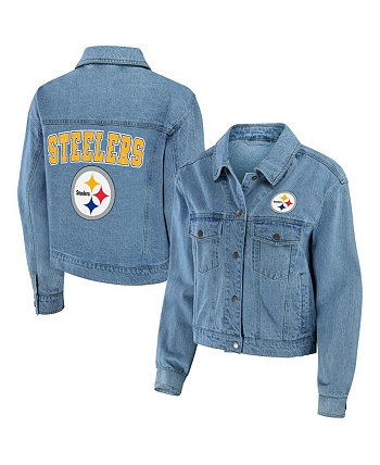 Women's Pittsburgh Steelers Full-Snap Denim Jacket WEAR by Erin Andrews