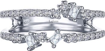 Двухполосное кольцо с чередующимся искусственным бриллиантом LaFonn