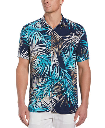 Мужская фактурная рубашка Big & Tall Tropical с пальмовым принтом Cubavera
