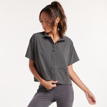 Женская укороченная тканая рубашка с воротником FLX FLX