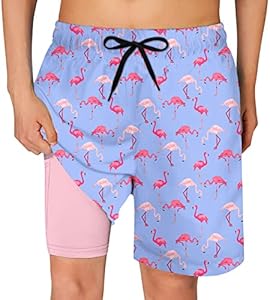 Cozople Boys Swim Trunks Compression Liner Swim Shorts Quick Dry Bathing Suit with Boxer Brief Swimwear 2-20T Cozople