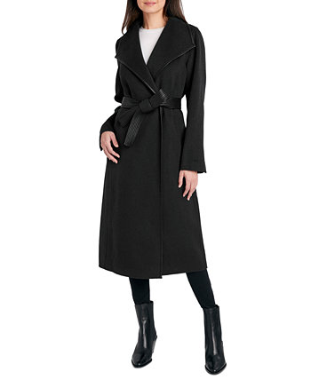 Женское пальто Petite с запахом и отделкой из искусственной кожи Tahari