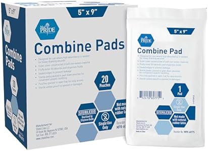 MED PRIDE Sterile Abdominal- ABD Combine Pads| 40-Pack, 5 x 9 Inches| Extra Absorbent & Thick, Individually Wrapped Wound Dressing, First Aid Pads| Surgical-Grade, Nonstick- for Heavy Leakage, Post Op Med Pride