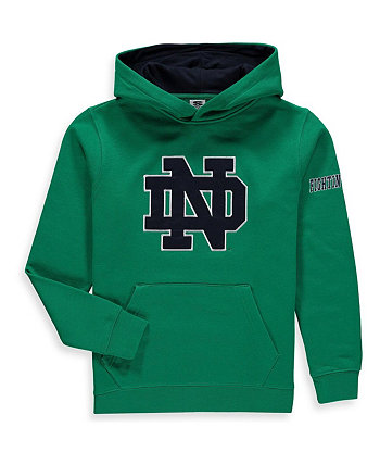 Youth Boys Kelly Green Notre Dame Fighting Irish Big Logo Pullover Hoodie Stadium Athletic