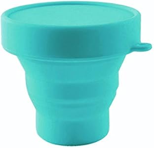 Menstrual Cup Sterilizer Cleaner, LUCKY CLOVER Collapsible Silicone Cup Foldable Sterilizing Cup for Menstrual Cups and Storing Your Diva Cup - Foldable for Travel(Blue) LUCKY CLOVER