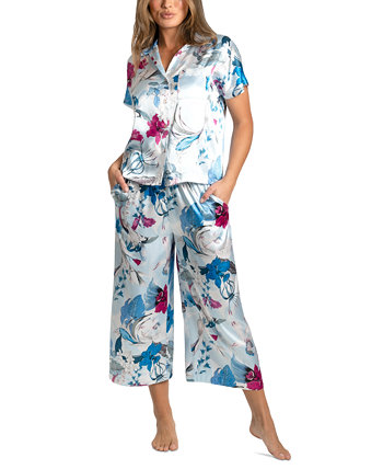 Women's 2-Pc. Ayanna Cropped Satin Pajamas Set Linea Donatella