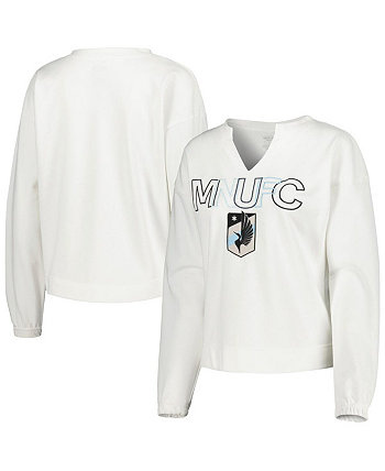 Women's White Minnesota United FC Sunray Notch Neck Long Sleeve T-shirt Concepts Sport