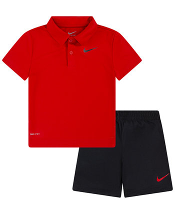 Toddler Boys Dri-Fit Polo T-shirt and Shorts, 2-Piece Set Nike