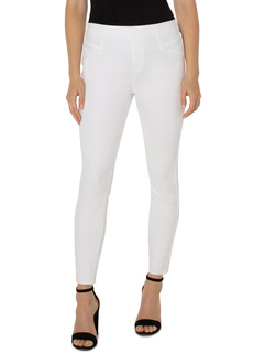 Chloe Pull-On Crop with Cat Eye Pockets in Bright White Liverpool