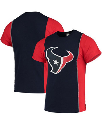Мужская темно-синяя красная футболка с разрезом Houston Texans Upcycled Refried Apparel