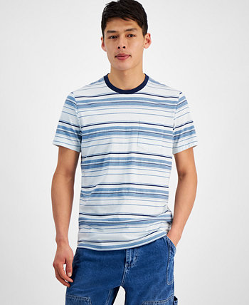 Мужская полосатая футболка Felix с короткими рукавами и круглым вырезом, созданная для Macy's Sun & Stone