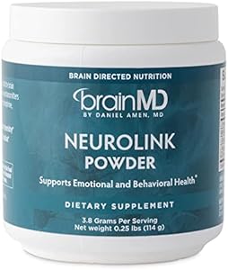 Dr Amen BrainMD NeuroLink Powder - 114g - Supports Memory, Focus & Concentration - Gluten Free - 30 Servings BrainMD