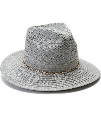 Chain Trim Oversized Straw Panama Hat Vince Camuto