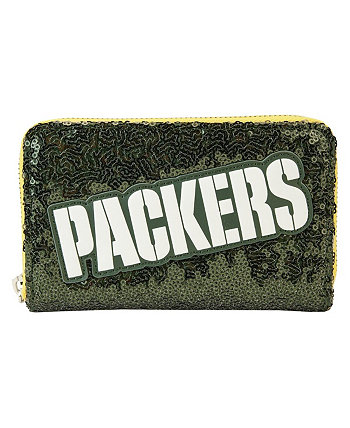 Женский кошелек Green Bay Packers на молнии с пайетками Loungefly