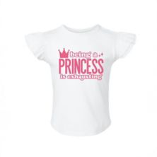 Being A Princess Is Exhausting Toddler Flutter Sleeve Graphic Tee The Juniper Shop