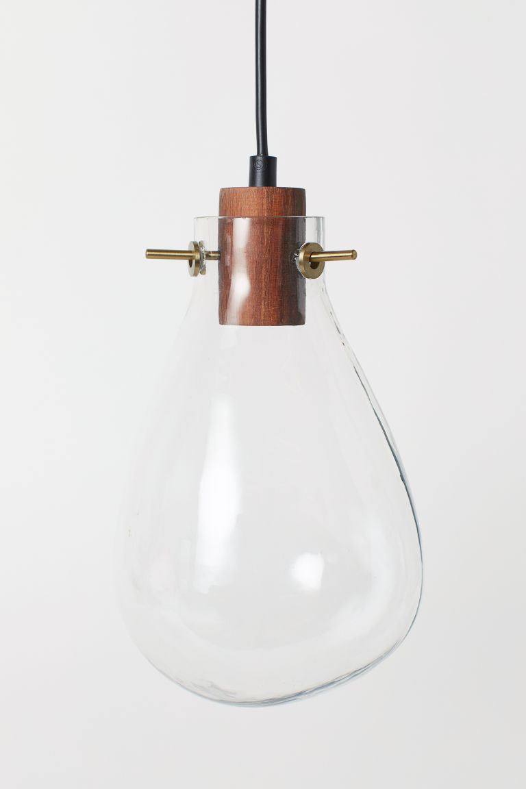Маленькая стеклянная подвесная лампа H&M