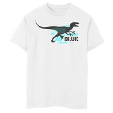 Синяя футболка с рисунком в виде силуэта и технологического глифа для мальчиков 8-20 Jurassic World Jurassic World