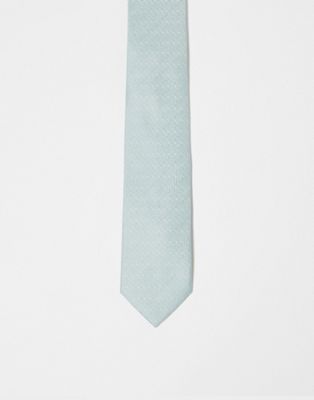 Узкий галстук серо-зеленого цвета с греческой волной ASOS DESIGN ASOS DESIGN