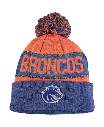 Мужская вязаная шапка Boise State Broncos с манжетами и помпоном оранжевого и темно-синего цветов Top of the World
