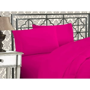 Premium 1800 Ultra-Soft Microfiber Collection Sheet Set King Pink Visit the Elegant Comfort Store